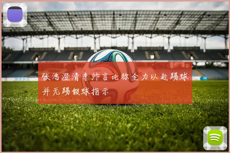 张浩澄清李帅言论称全力以赴踢球并无踢假球指示